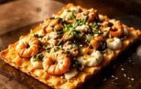 Ksejuán con gambas, mejillones y queso crema